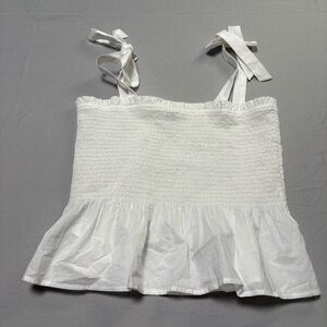 J. Crew White Camisole with Ruffle Hem